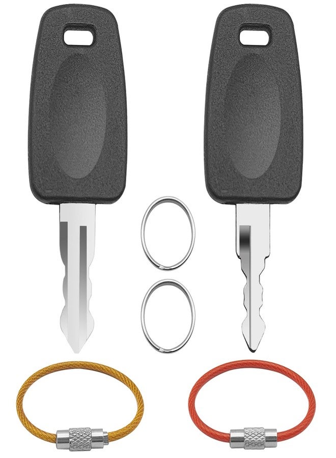 XYQMLY Key for TSA, 2 Pcs Keys for T-S-A 002 007 Master Luggage Lock Keys + 2 Pcs Key Ring + 2 Pcs Wire Keychain, Compatible with Bag Luggage Suitcase Password Locks Repair - Image 1